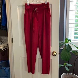 Red H&M pants with buckle size 4